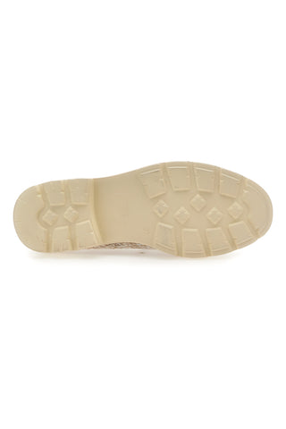 Mocassini beige in tessuto intrecciato con morsetto Le havre paris BL60303C