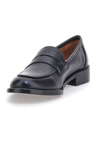 Mocassini neri con soletta in pelle Le Havre Paris 666K01N