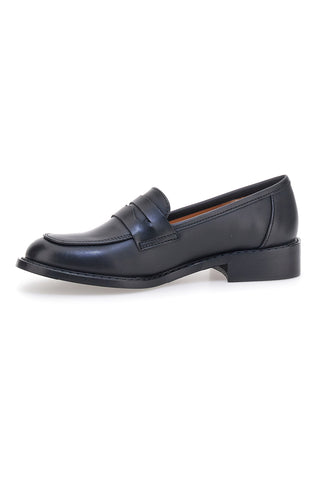 Mocassini neri con soletta in pelle Le Havre Paris 666K01N