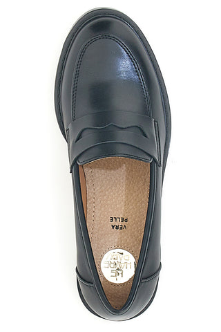Mocassini neri con soletta in pelle Le Havre Paris 666K01N