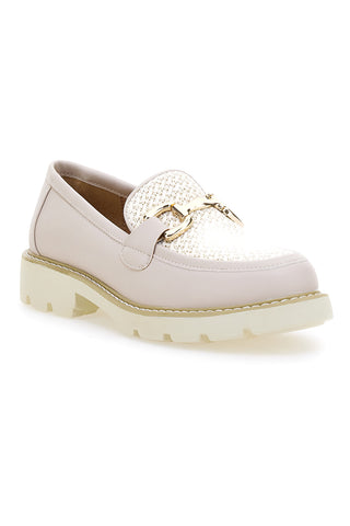 Mocassini burro in tessuto intrecciato con morsetto Le havre paris KMD25S1K