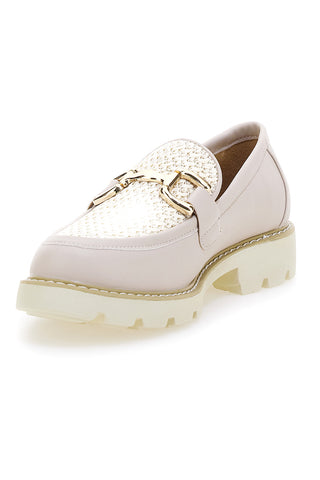 Mocassini burro in tessuto intrecciato con morsetto Le havre paris KMD25S1K