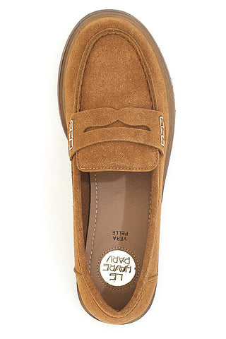 Le Havre Paris KMD26W40 hellbraune Loafer mit Zierdetails