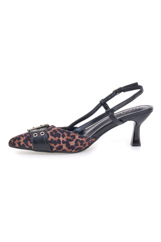Pumps Animalier und Schwarz Slingback mit mittlerem Absatz Mon dieu APY22