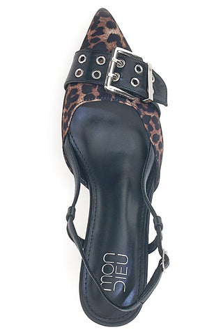 Pumps Animalier und Schwarz Slingback mit mittlerem Absatz Mon dieu APY22