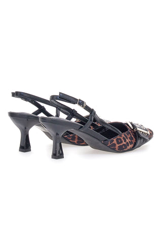 Pumps Animalier und Schwarz Slingback mit mittlerem Absatz Mon dieu APY22