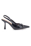 Décolleté Nero effetto vernice slingback con cinturini Mon dieu CMJ2405315