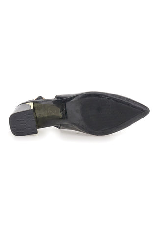 Schwarze Pumps mit mittlerem Absatz und Fersenriemchen Mon dieu DQ50233