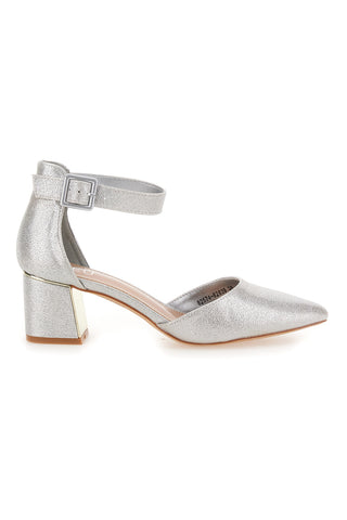 Silberne Pumps mit mittlerem Absatz Mon dieu 8257482839