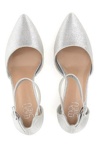 Silberne Pumps mit mittlerem Absatz Mon dieu 8257482839