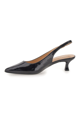 Schwarzes Lack-Slingback-Pumps mit mittlerem Absatz Mon dieu FDS246C