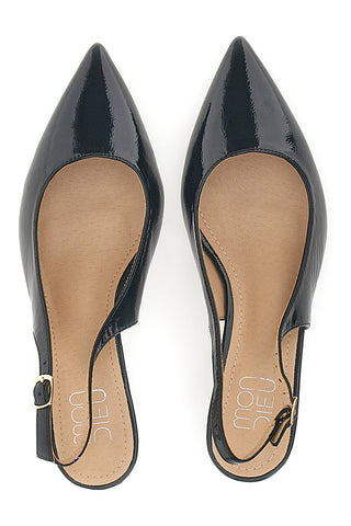 Schwarzes Lack-Slingback-Pumps mit mittlerem Absatz Mon dieu FDS246C