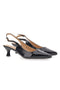 Schwarzes Lack-Slingback-Pumps mit mittlerem Absatz Mon dieu FDS246C