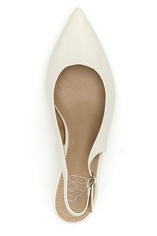 Décolleté Beige chiaro vernice slingback tacco medio Mon dieu FDS246C