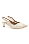 Hellbeige Lack-Slingback-Pumps mit mittlerem Absatz Mon dieu FDS246C