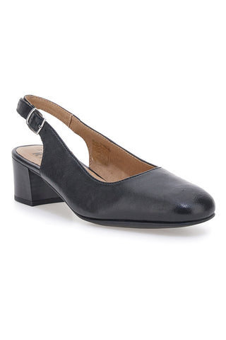Schwarze Echtleder Slingbacks mit niedrigem Absatz Prima riga 21684LIDY