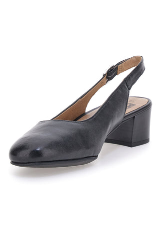 Schwarze Echtleder Slingbacks mit niedrigem Absatz Prima riga 21684LIDY