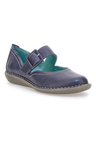 Mary Jane blu in vera pelle con cinturino Prima riga 24633AFRICA