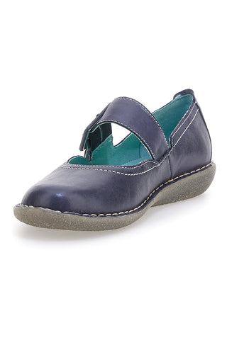 Mary Jane blu in vera pelle con cinturino Prima riga 24633AFRICA