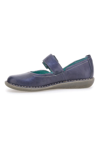 Mary Jane blu in vera pelle con cinturino Prima riga 24633AFRICA