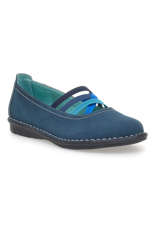 Blaue Ballettschuhe aus echtem Leder mit Gummibändern Prima riga 19840FRUIT
