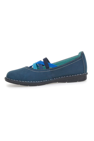 Blaue Ballettschuhe aus echtem Leder mit Gummibändern Prima riga 19840FRUIT