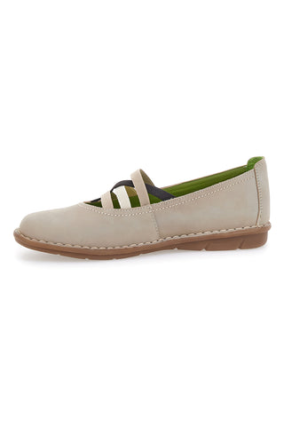 Ballerine beige in vera pelle con fasce elastiche Prima riga 19840FRUIT