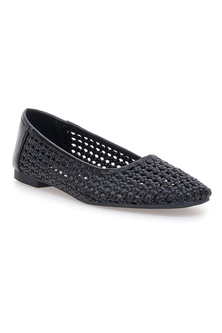 Schwarze geflochtene Ballerinas The First IDE11