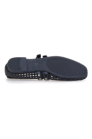 Ballerine nere intrecciate con fibbie The First IDE12 da Donna