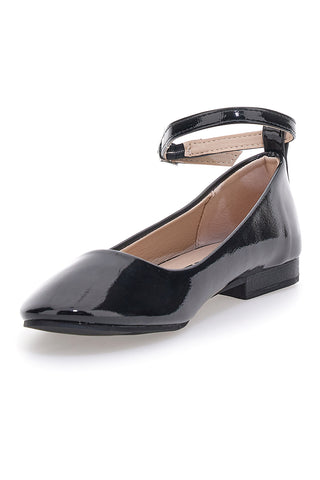 Schwarze Lackballerinas mit Knöchelriemen The First IDE1075 für Damen