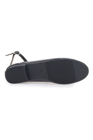Ballerine nere vernice con cinturino alla caviglia The First IDE1075 da Donna
