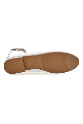 Ballerine bianche vernice con cinturino alla caviglia The First IDE1075 da Donna