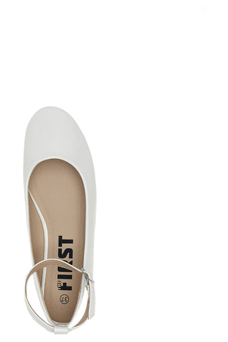 Ballerine bianche vernice con cinturino alla caviglia The First IDE1075 da Donna