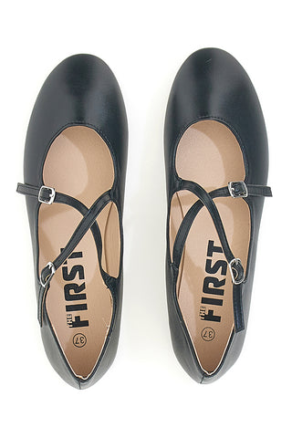 Ballerine nere con cinturini The First IDEA02