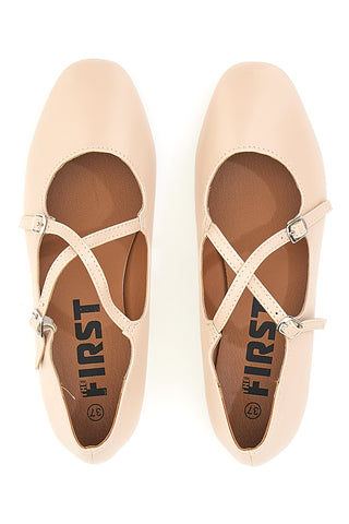 Rosa Ballerinas mit Riemchen The First IDEA02