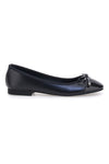 Schwarze Ballerinas mit dekorativer Schleife The First IDE1070