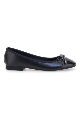 Schwarze Ballerinas mit dekorativer Schleife The First IDE1070