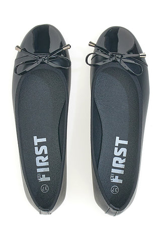 Schwarze Ballerinas mit dekorativer Schleife The First IDE1070
