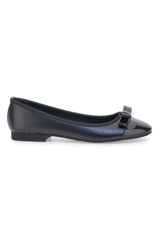 Schwarze Ballerinas in Lackoptik mit Schleife The First IDE6292