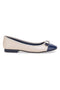 Beige-blaue Ballerinas mit Schleife The First IDE6292