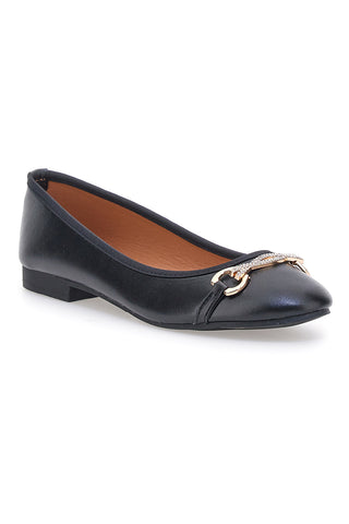 Ballerine nere con catena decorativa The First IDE172