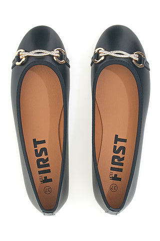Ballerine nere con catena decorativa The First IDE172