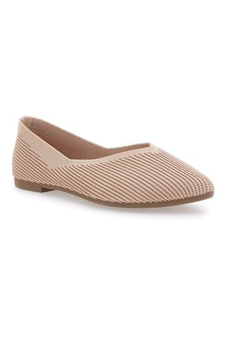 Ballerine beige in tessuto con soletta morbida The First PREA614