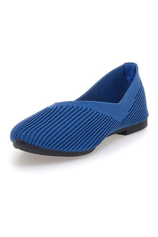 Ballerine blu in tessuto con soletta morbida The First PREA614