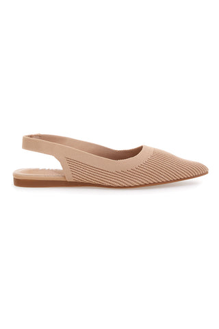 Beigefarbene Slingback-Ballerinas aus Stoff von The First PREA617