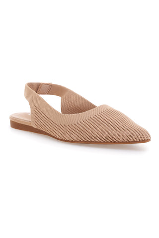 Beigefarbene Slingback-Ballerinas aus Stoff von The First PREA617