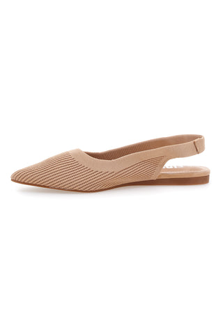 Beigefarbene Slingback-Ballerinas aus Stoff von The First PREA617