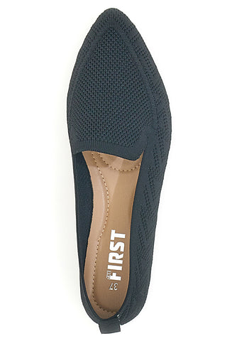 Ballerine nere in tessuto con soletta morbida The First PRE1