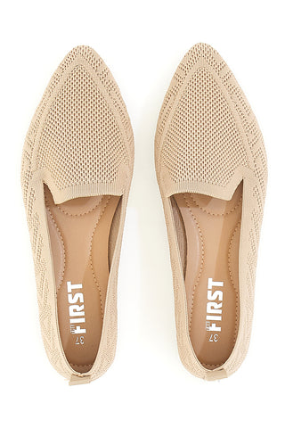 Ballerine beige in tessuto con soletta morbida The First PRE1