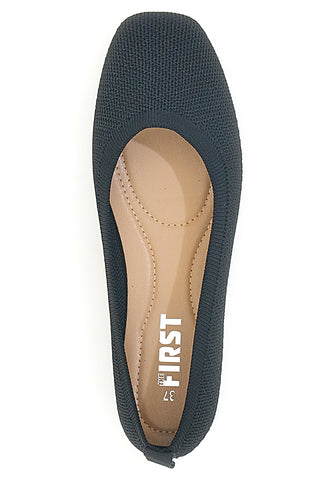 Ballerine nere in tessuto con soletta morbida The First PRE2